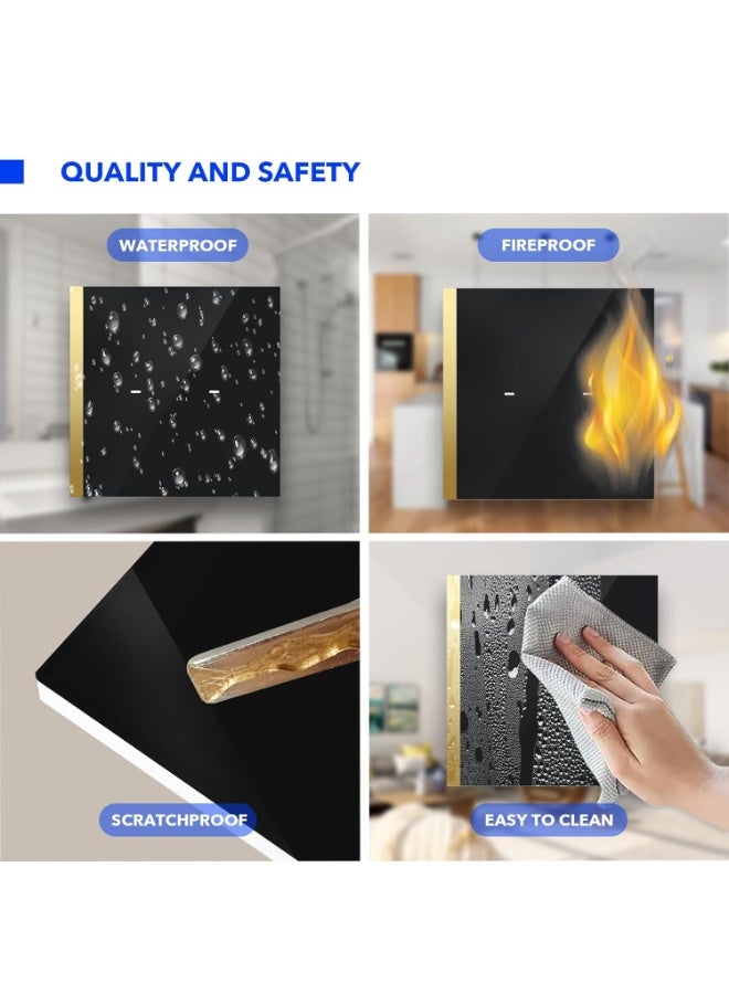 GOLD MANTIS Smart Wi-Fi Light Switch 2 Gang Black | Touch Control with Alexa & Google Assistant | Fireproof Toughened Glass | App & Voice Control | Modern Home Automation - Image 4